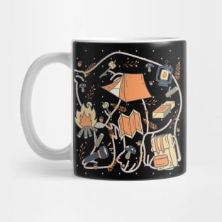 Tent, Camp, Adventure and Happiness Mug